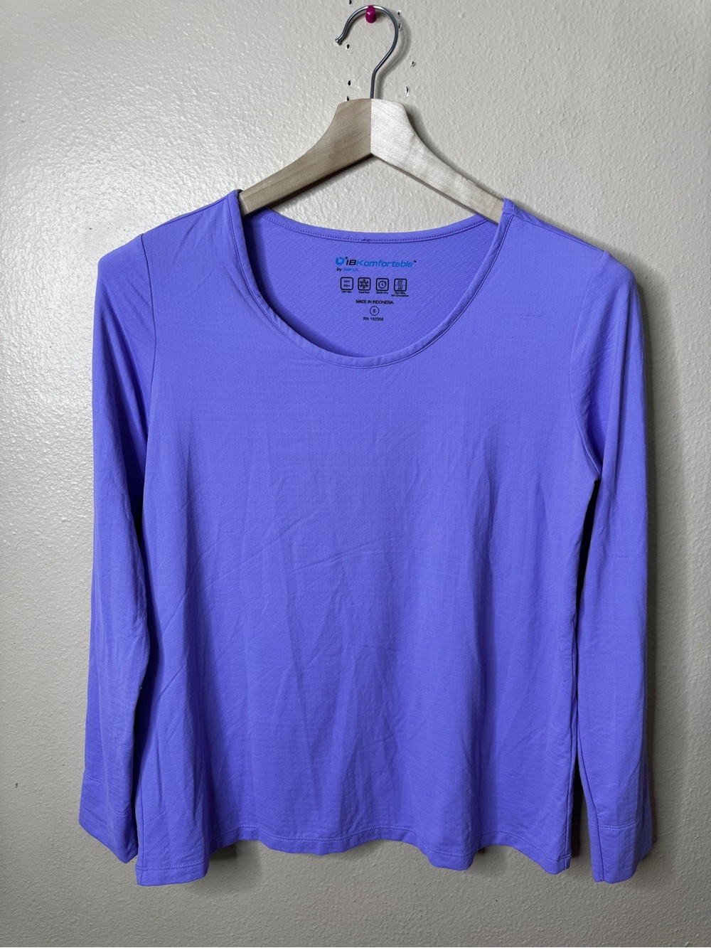 IBKUL IBKomfortable Womens S Purple Long Sleeve Shirt UPF 50+ Quick Dry